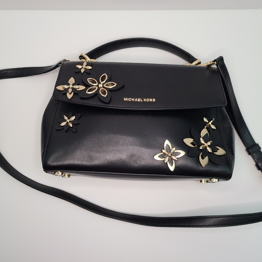 Michael Kors Ava Flowers Small Leather Satchel bag - Picture 2 of 8